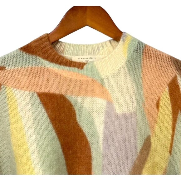 Sezane Amicie Sweater Jumper Kid Mohair Wool Blend Pullover Multicolor Size S - Picture 2 of 8